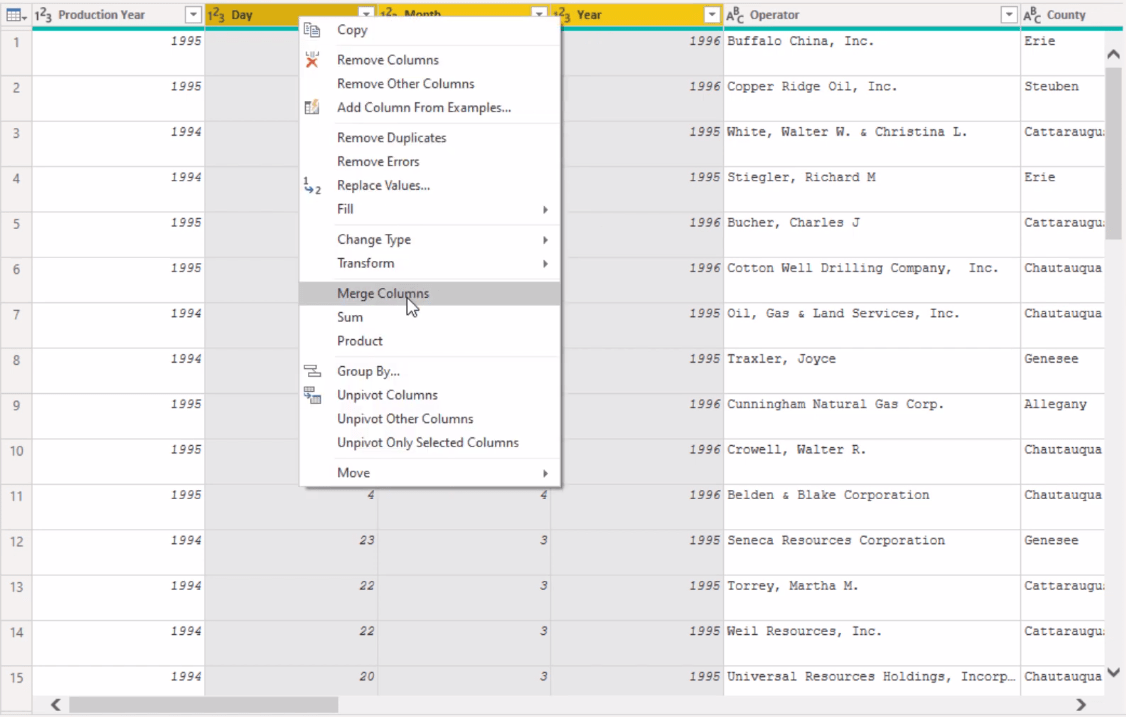 Endre datoformater ved hjelp av Power Query Editor