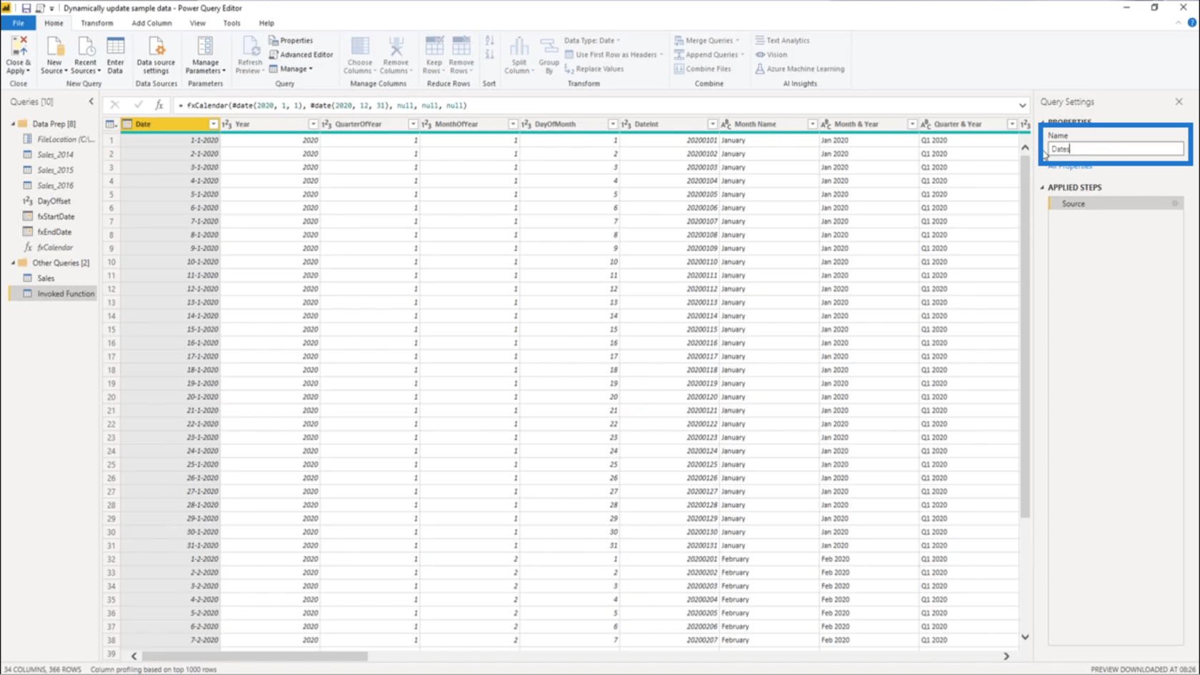 Lag et permanent oppdatert praksisdatasett i LuckyTemplates