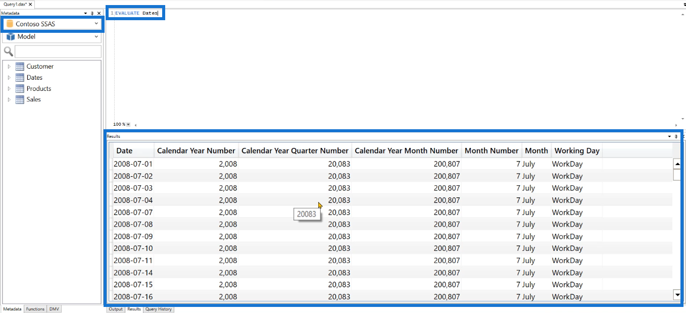 Forbind DAX Studio til LuckyTemplates og SSAS