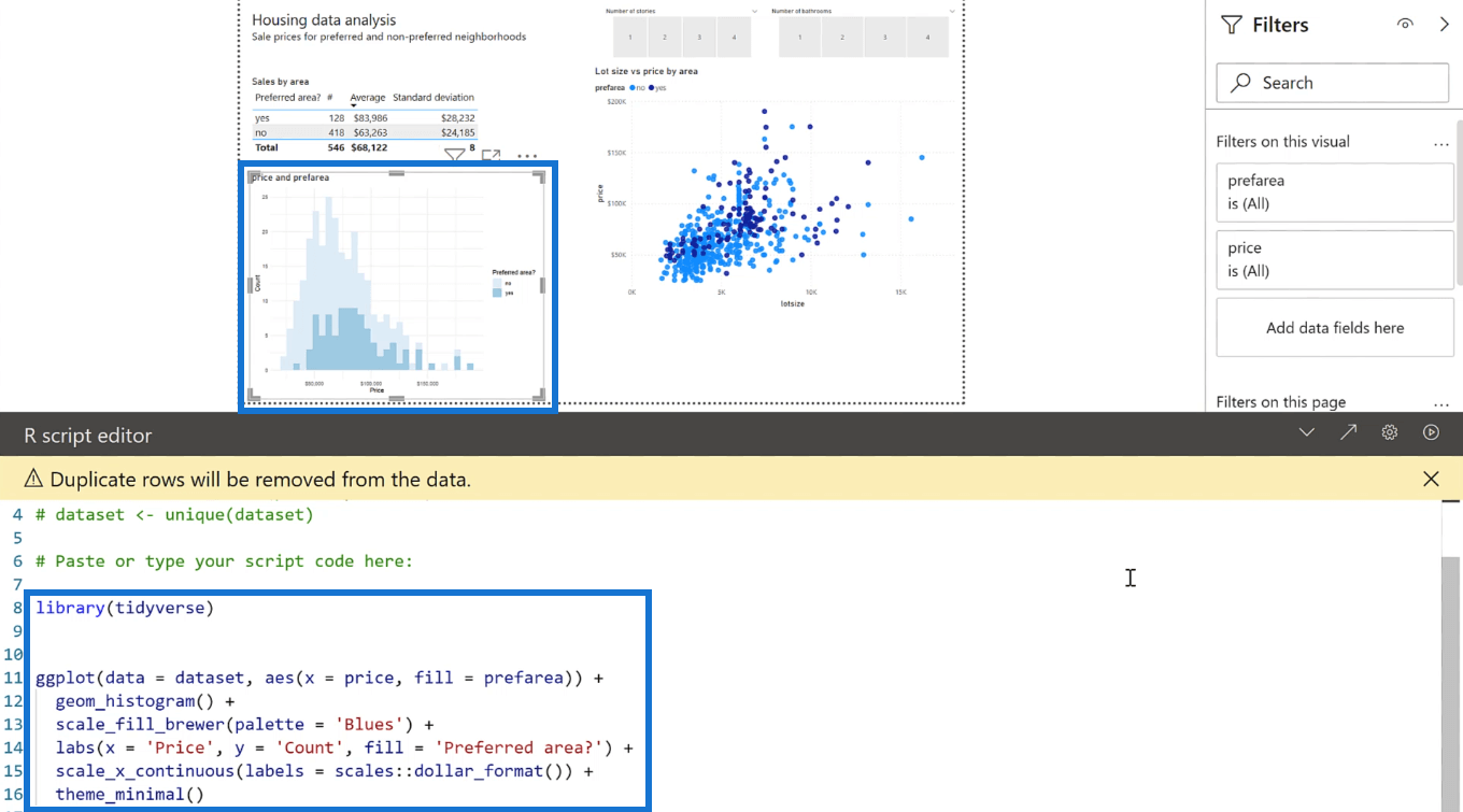 Skapa ett histogram med hjälp av R Visual i LuckyTemplates