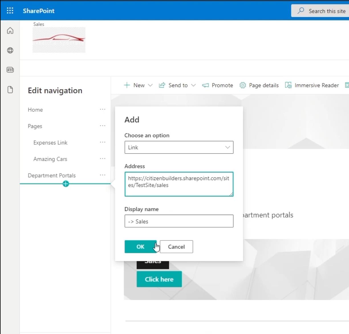 Prvky navigace na webu SharePoint: Přehled