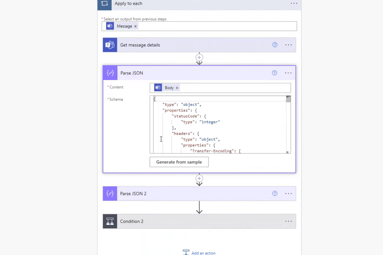 Power Automate med team for å lage chat-funksjoner