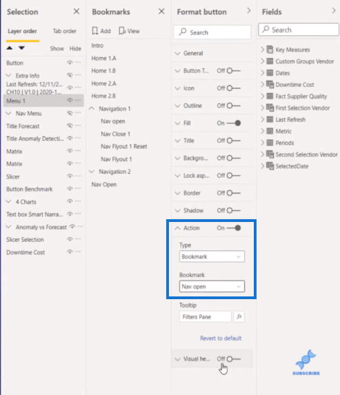 Dynamisk navigasjonsmeny ved hjelp av LuckyTemplates-filtre