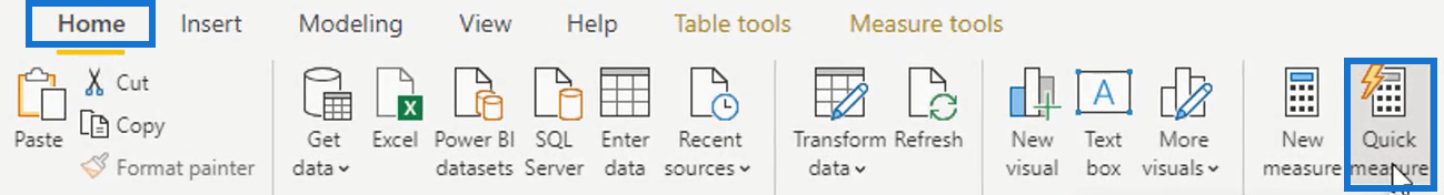 LuckyTemplates Quick Measure-funksjon