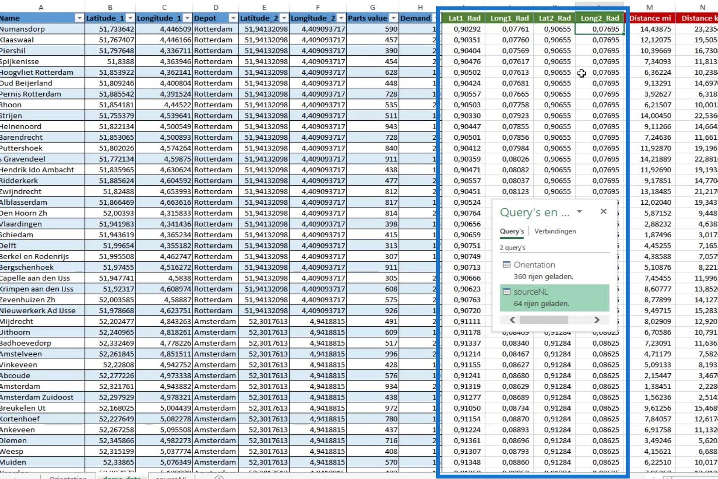 Etäisyyden ja suuntiman laskenta: LuckyTemplates Geospatial Analysis