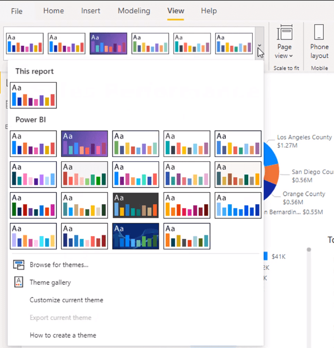 LuckyTemplates farvetemaer til ensartede visualiseringer