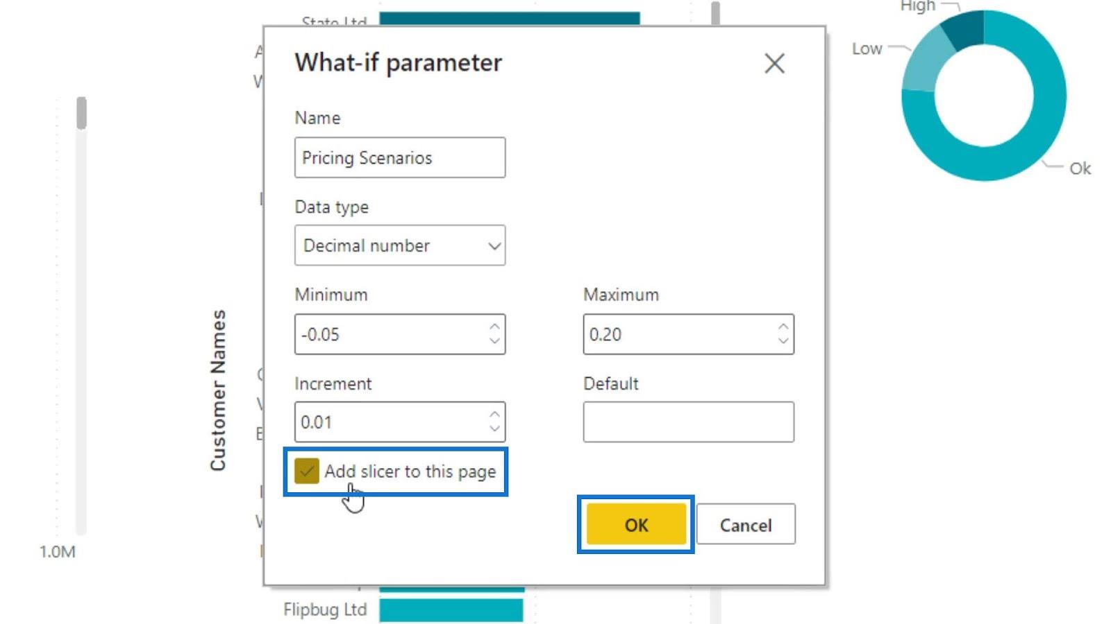 LuckyTemplates What If-parameter for datamodeller