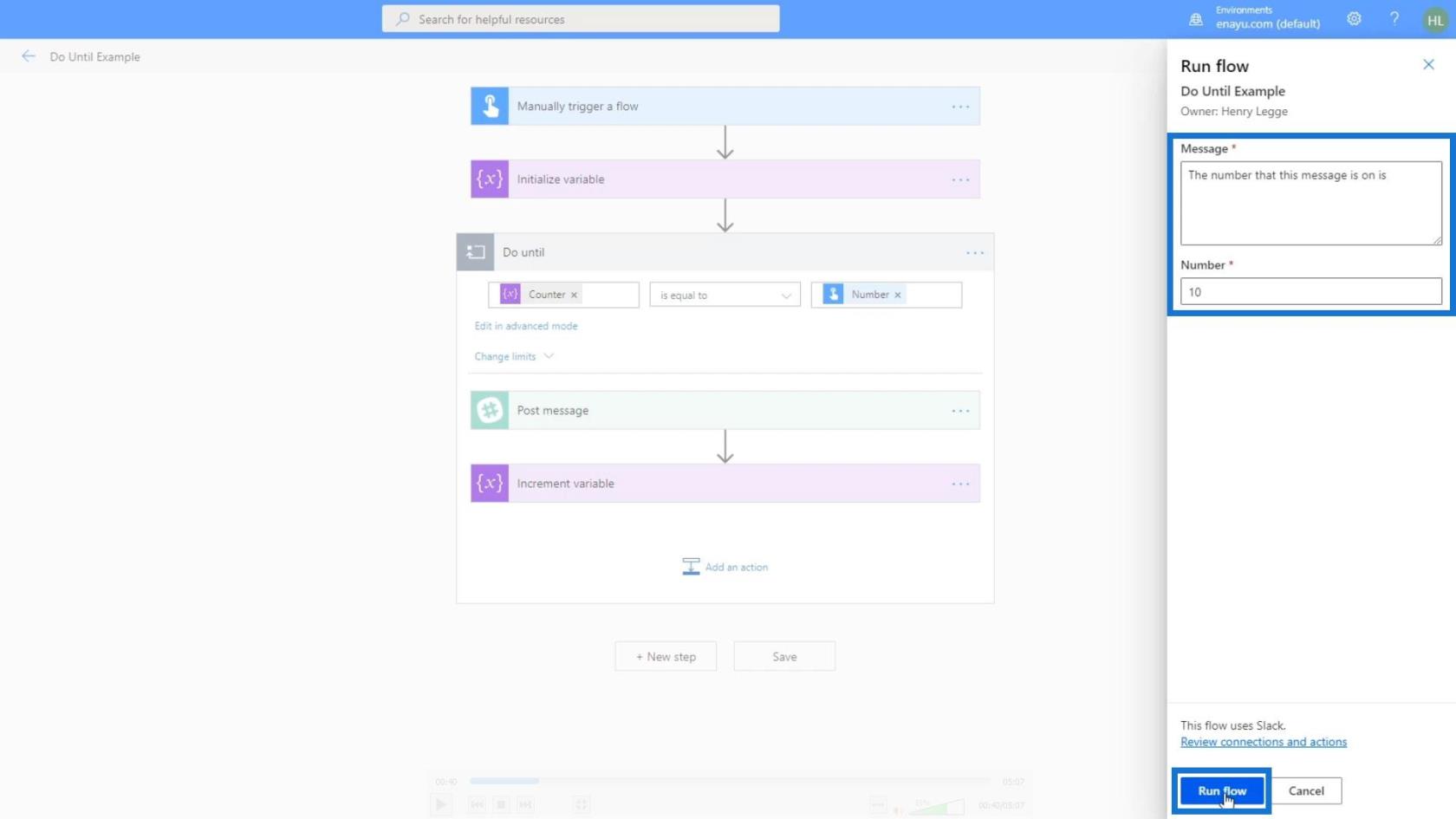 Do Until Loop Control у Power Automate