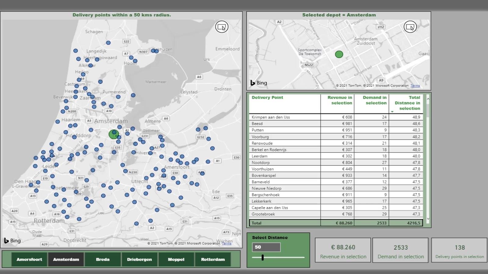 Výpočet vzdálenosti na mapě |  Geoprostorová analýza LuckyTemplates