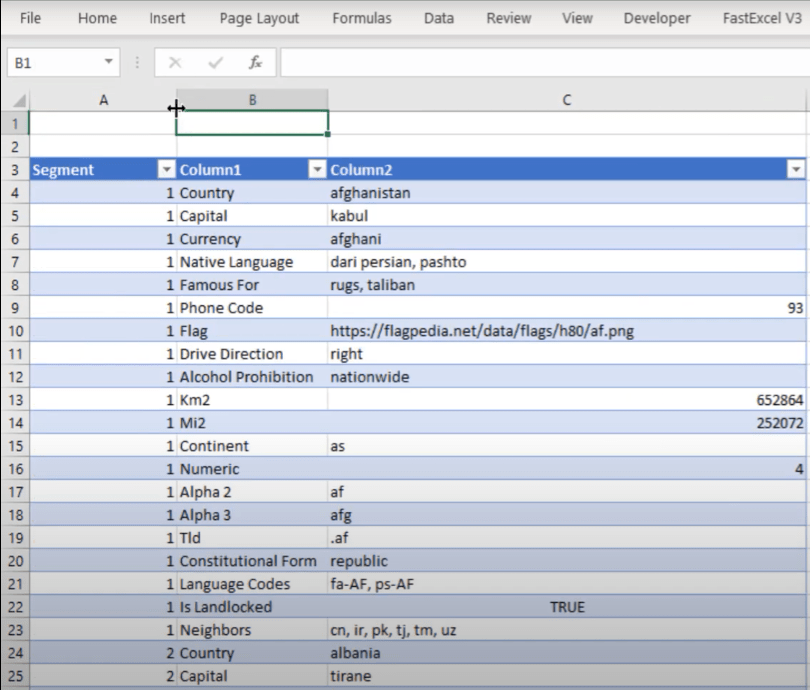 Mérettáblázat szöveges fájlban: Power Query megoldás