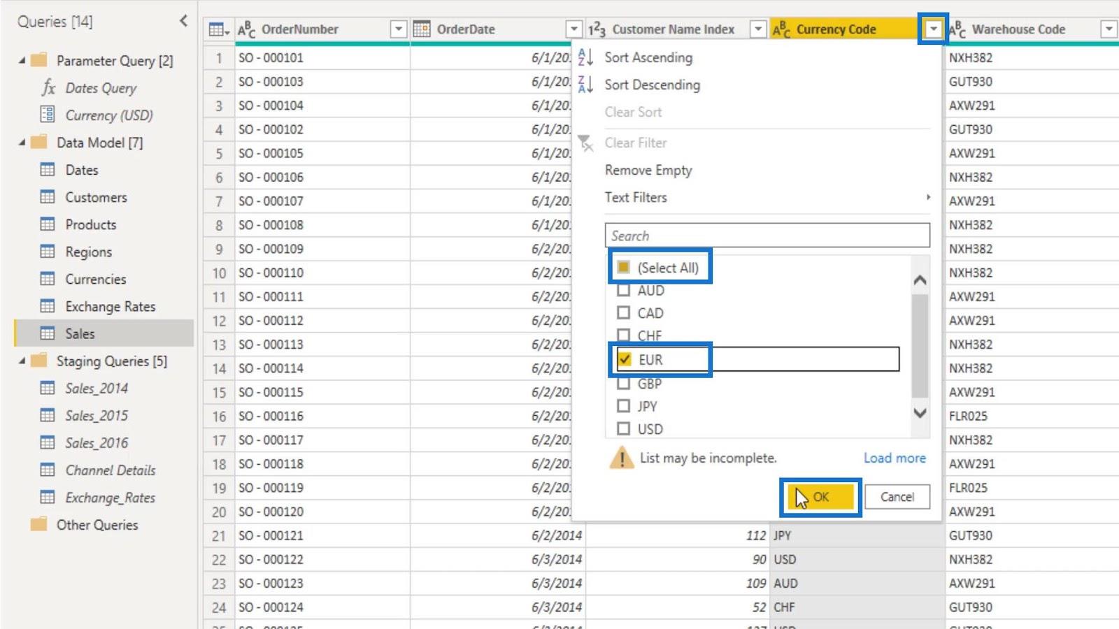 LuckyTemplates parametrar via frågeredigerare