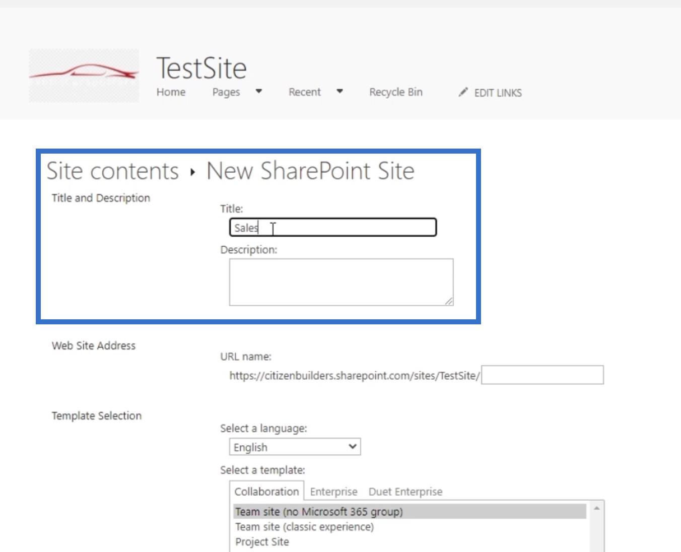 SharePoint-alwebhely: Létrehozás és konfigurálás