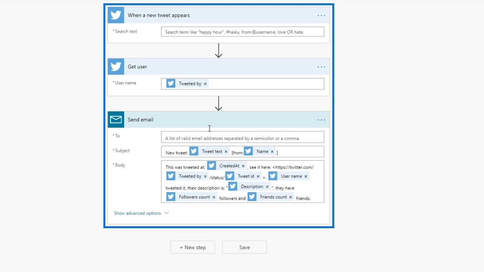 Automatiseret flow i Microsoft Power Automate