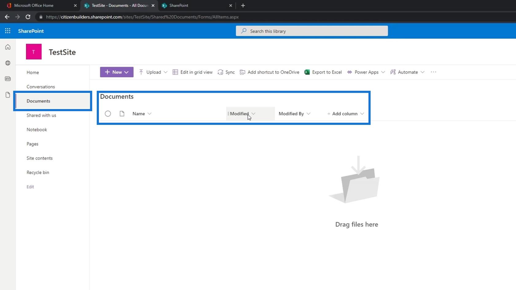 SharePoint-webbplats |  Layout och menygenomgång