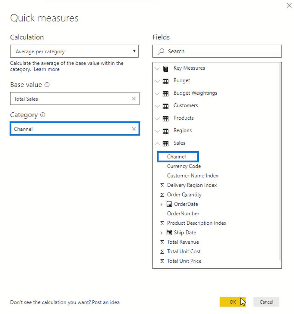 LuckyTemplates Quick Measure -ominaisuus