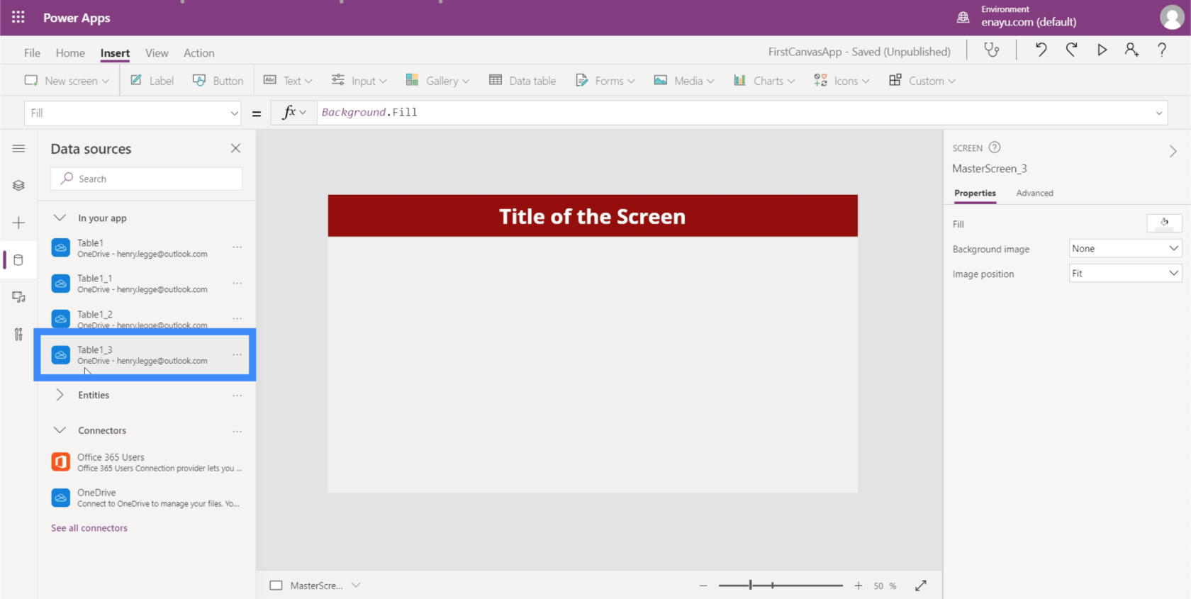 PowerApps-diagrammer, grafer og dynamiske billeder