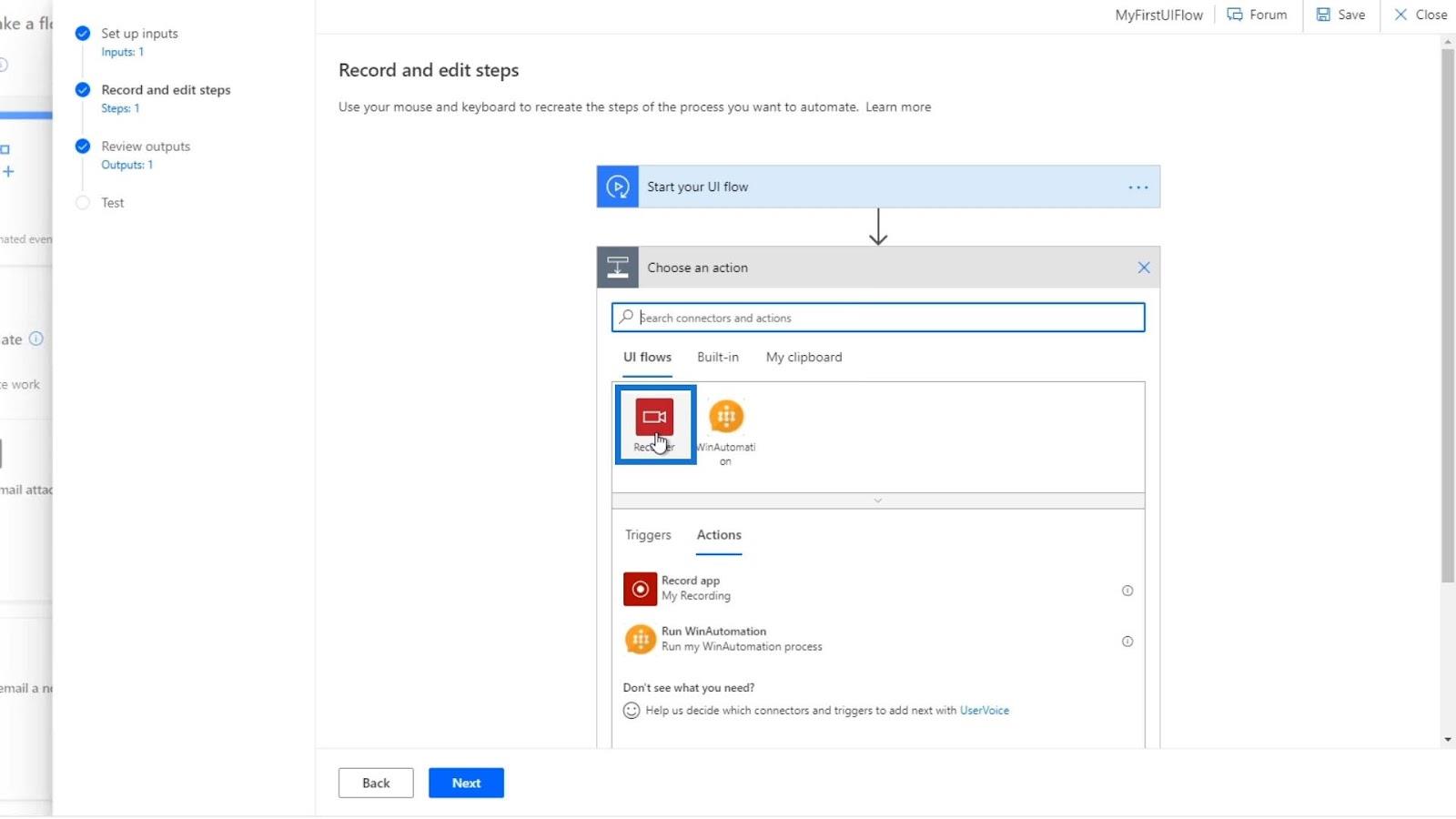 UI Flow-input i Microsoft Power Automate