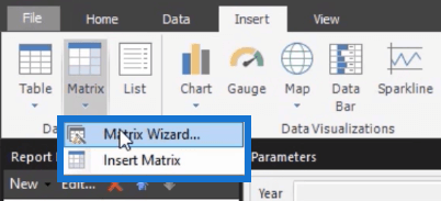 Opret en matrix i LuckyTemplates Report Builder