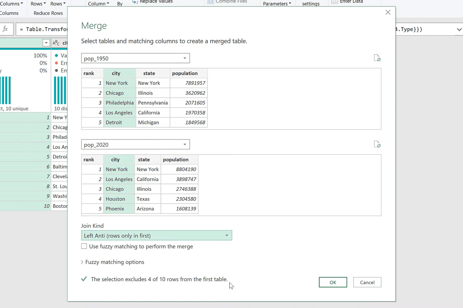 Slå sammen spørringer ved å bruke Anti Join In Excel med Power Query