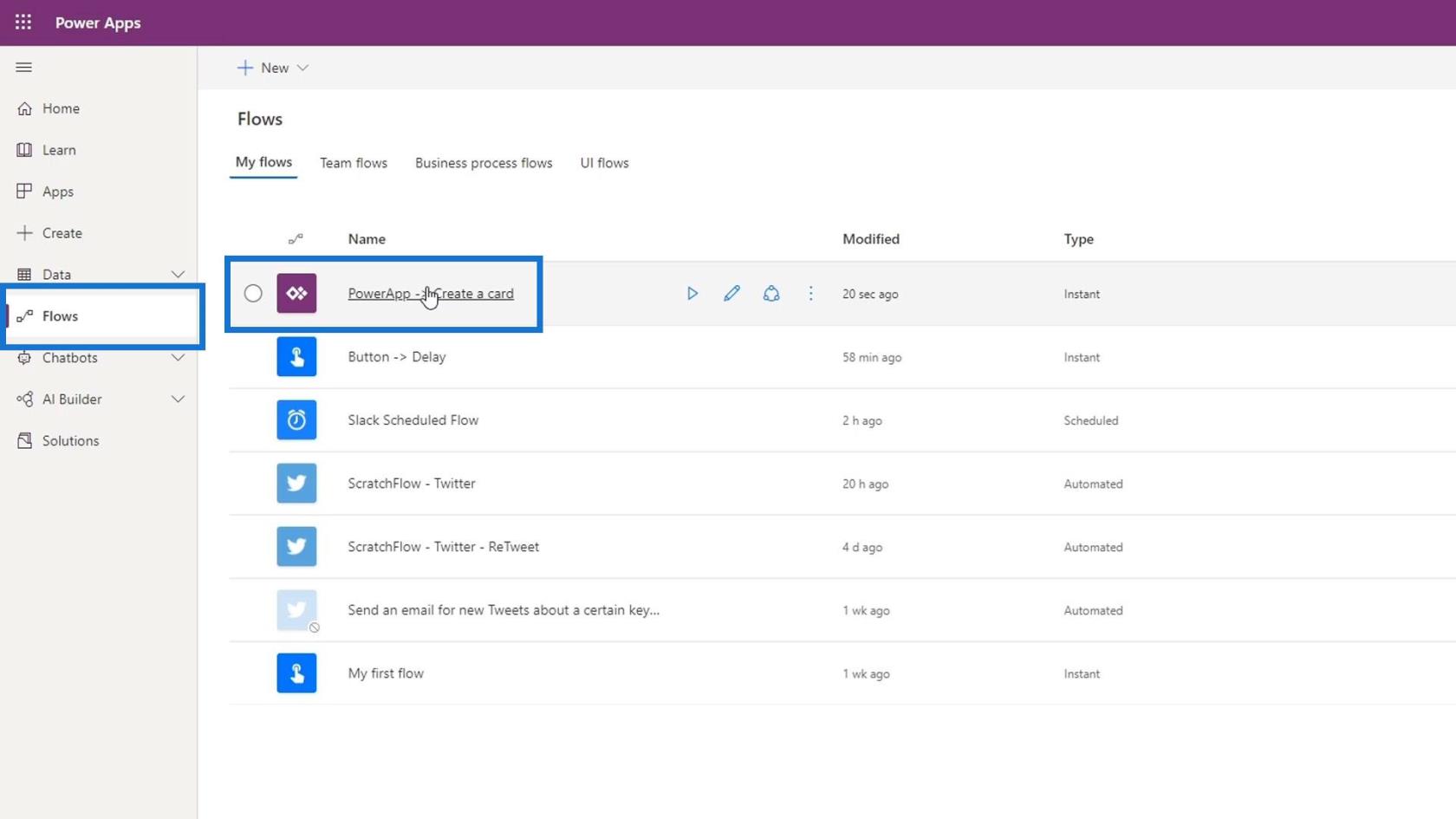 PowerApps-integration i Microsoft Power Automate