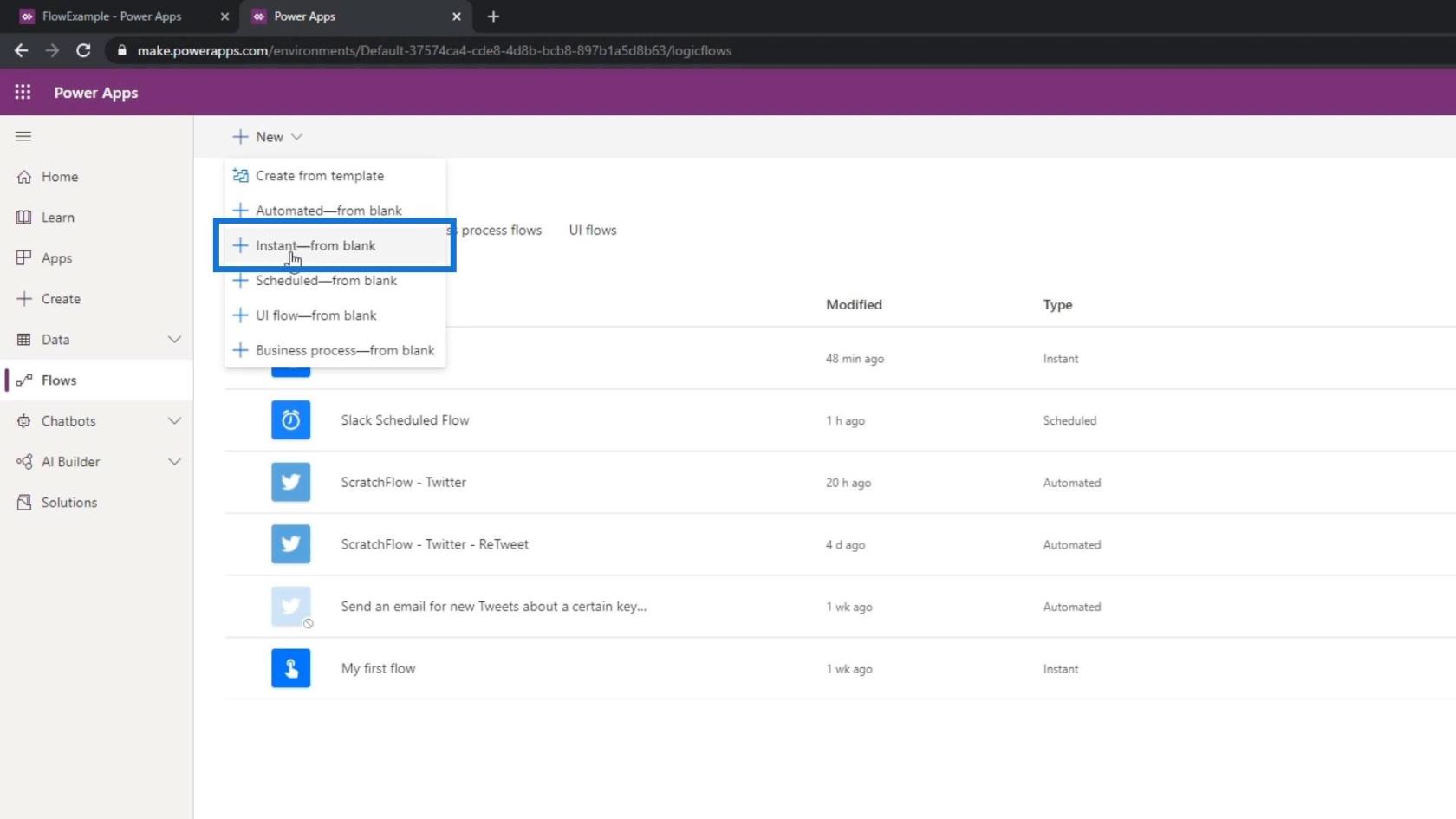 PowerApps-integration i Microsoft Power Automate