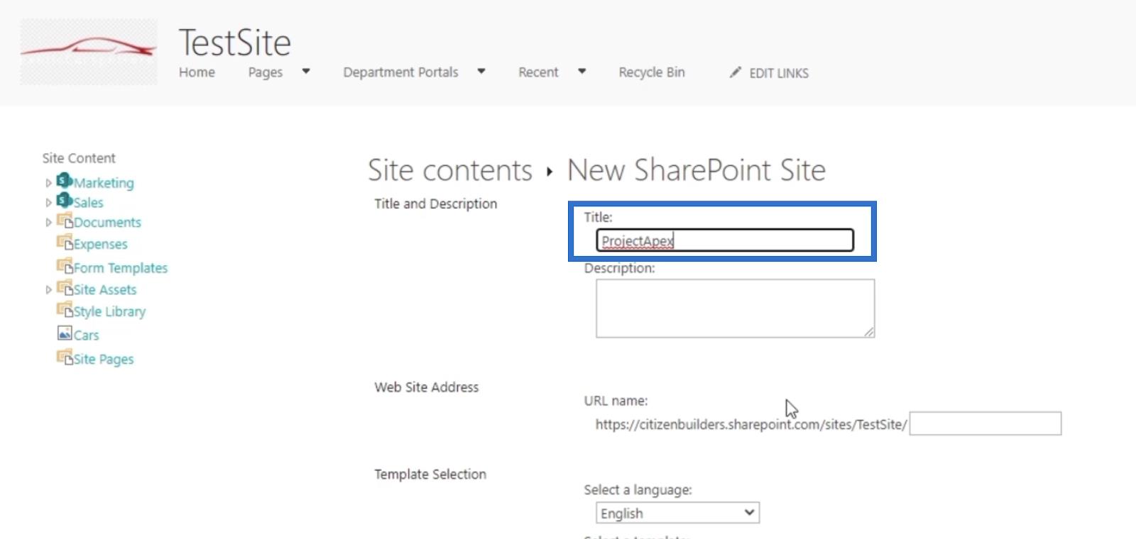 SharePoint Project Site: Oprettelse og konfiguration