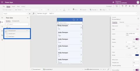 PowerApps galériák: Bevezetés