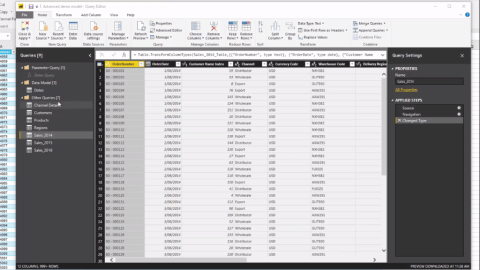 Editor Power Query: Pracovné dotazy