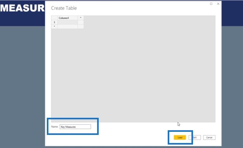 Skapa måtttabeller och undermappar i LuckyTemplates