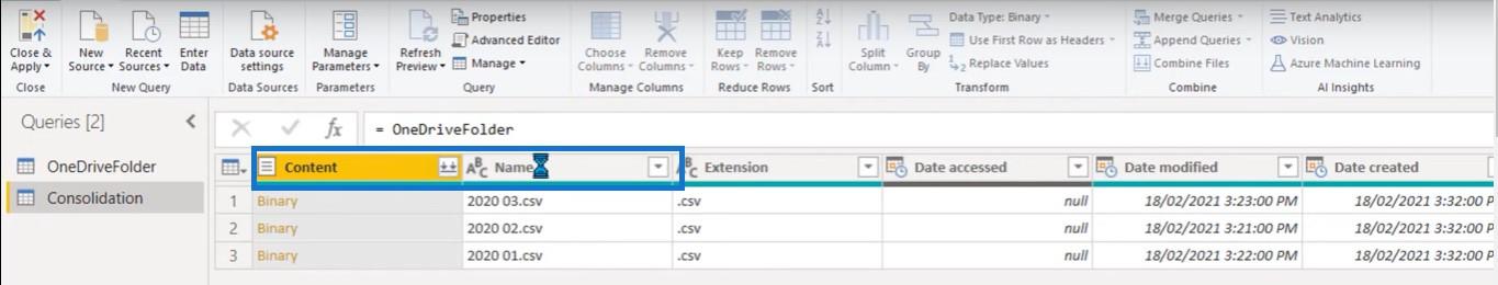 Power Query: Kombiner filer fra flere mapper