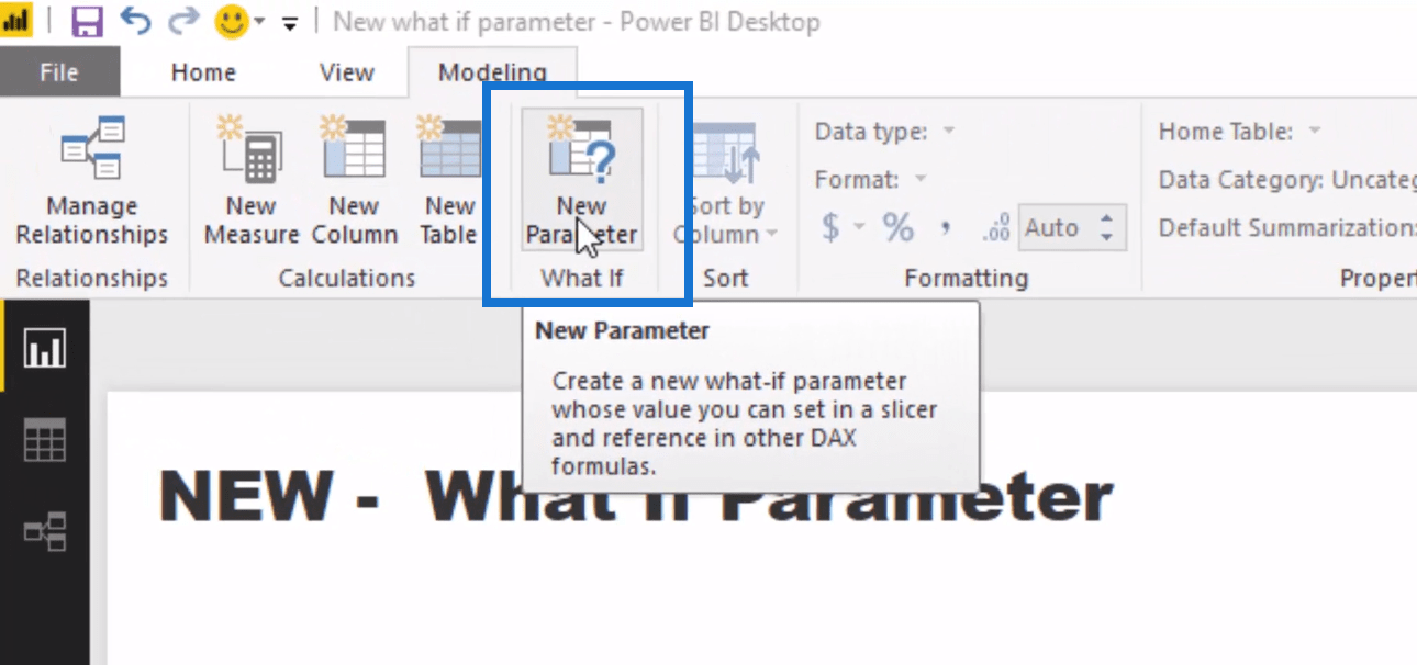 LuckyTemplates 'What-If'-parameterfunktion