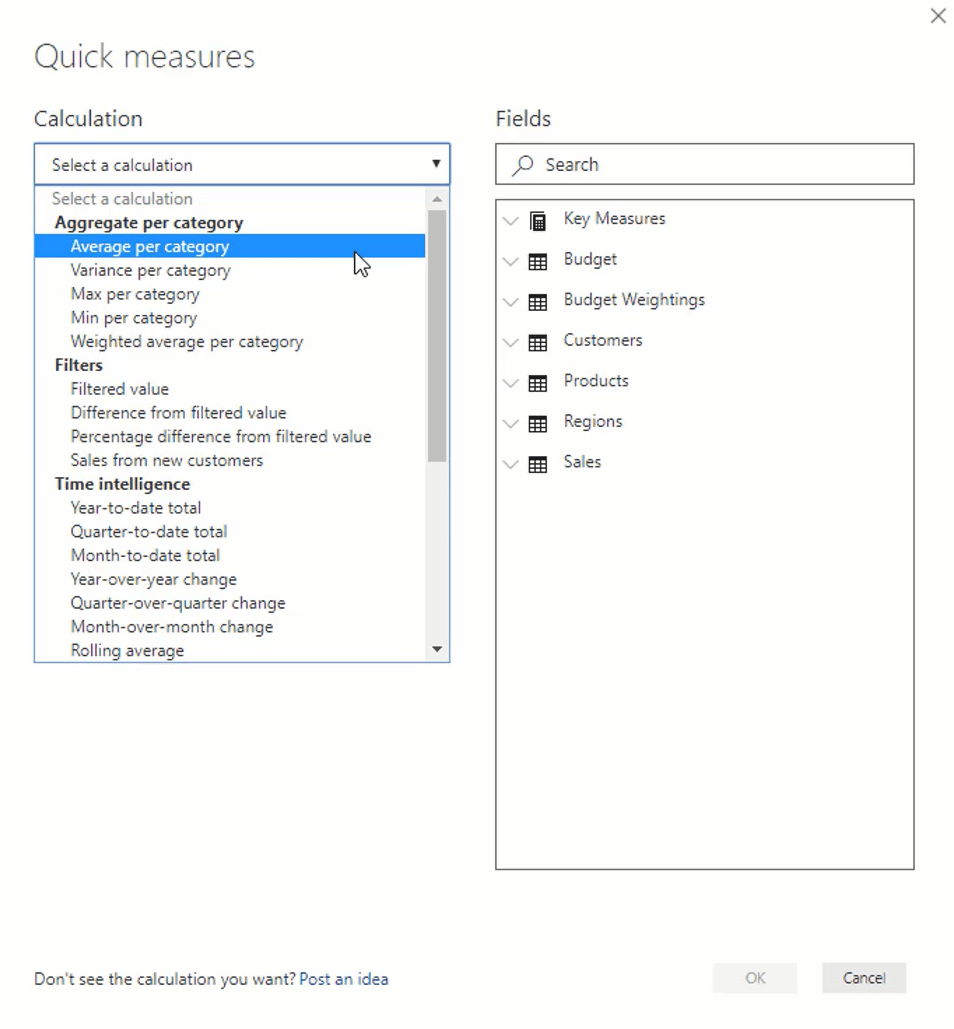 LuckyTemplates Quick Measure -ominaisuus