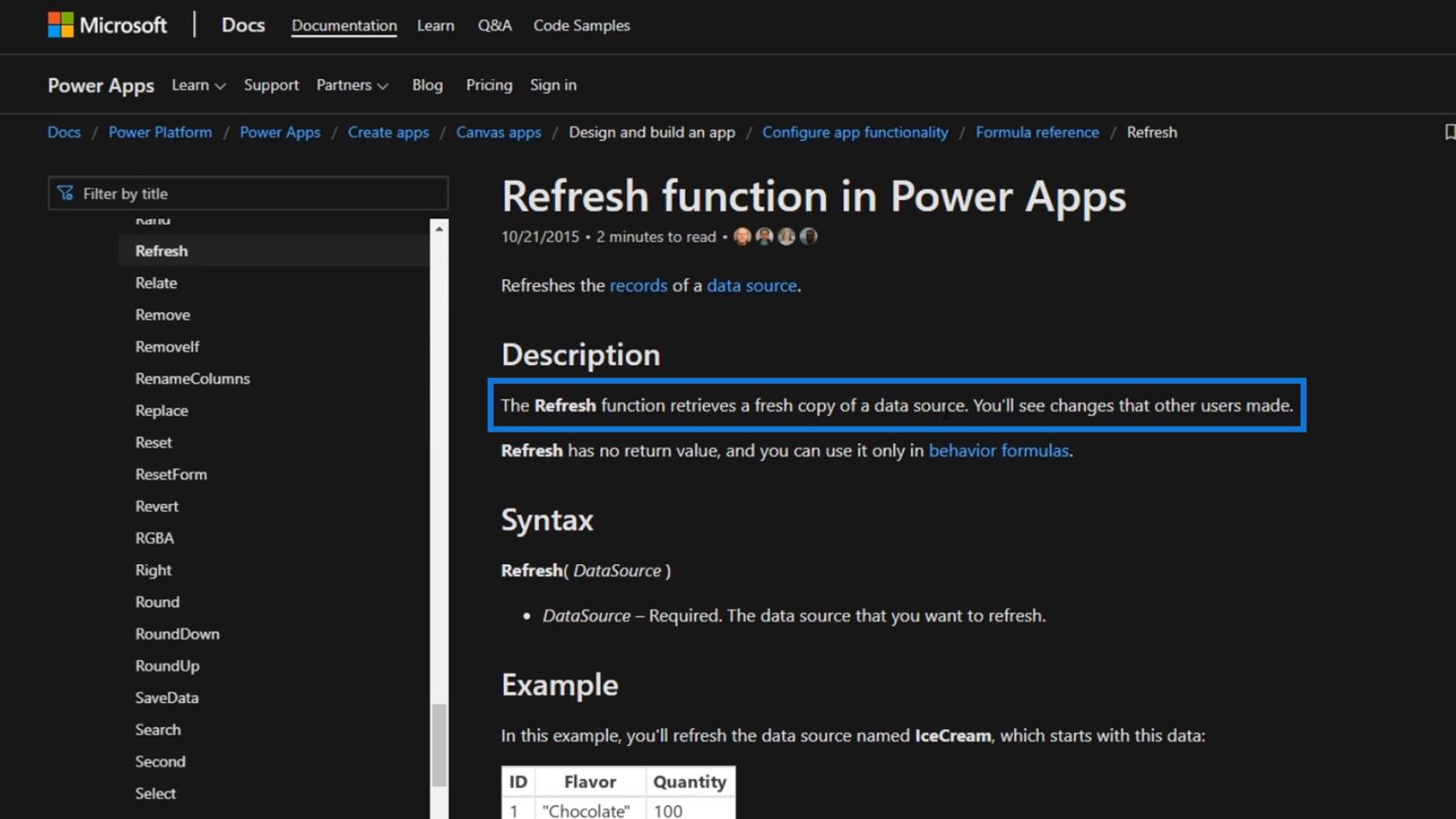 PowerApps funktioner och formler |  En introduktion