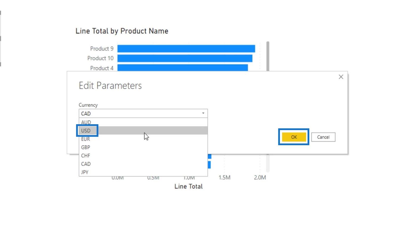 LuckyTemplates parametrar via frågeredigerare