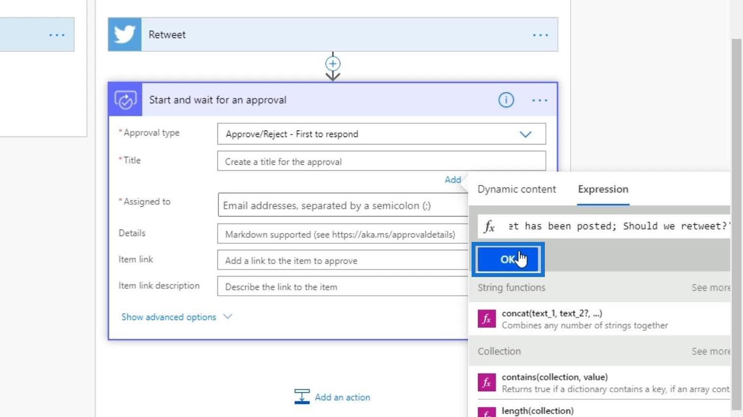 Opsætning og test af godkendelsesworkflow i Power Automate