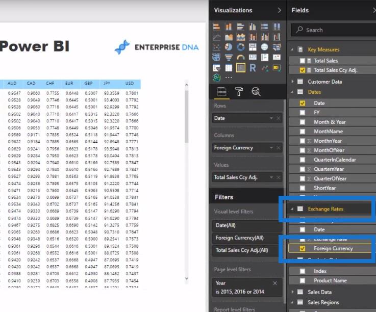 Logika více měn v LuckyTemplates – příklad LOOKUPVALUE