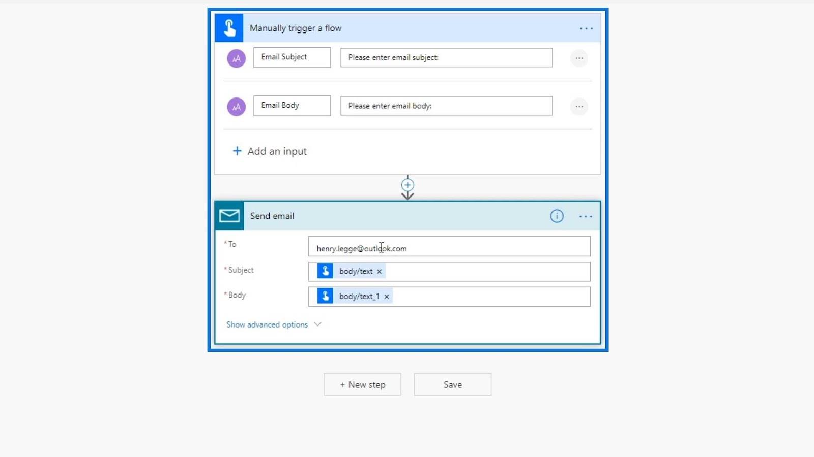 Workflow-deling i Microsoft Power Automate