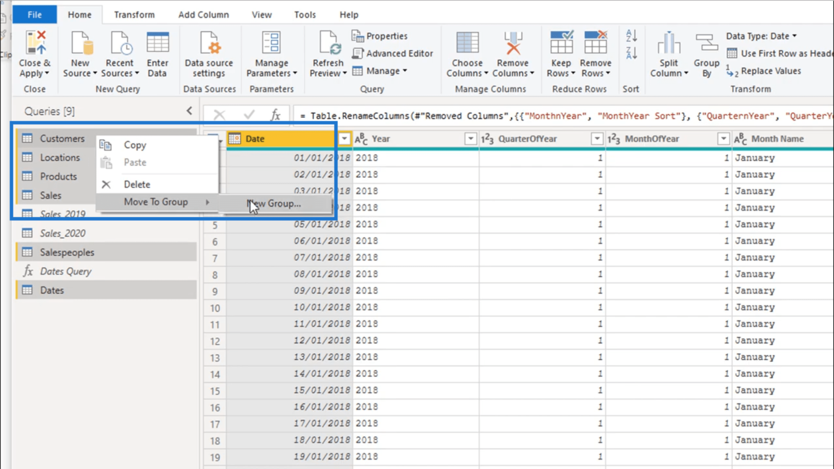 Organisere spørringene dine: LuckyTemplates Query Editor-opplæring