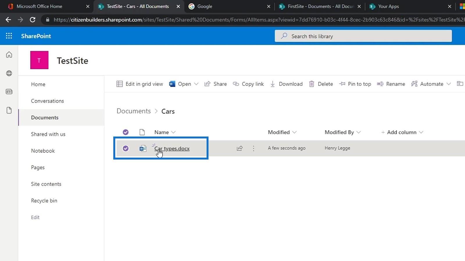 Versiointi SharePoint Document Libraryssa