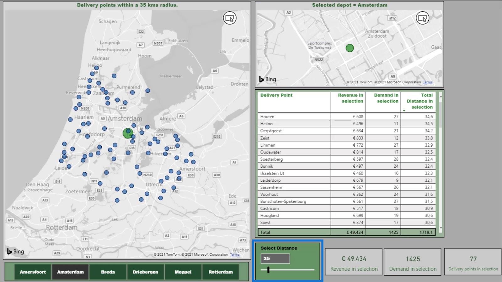 Avstand og peiling: LuckyTemplates geospatial analyse