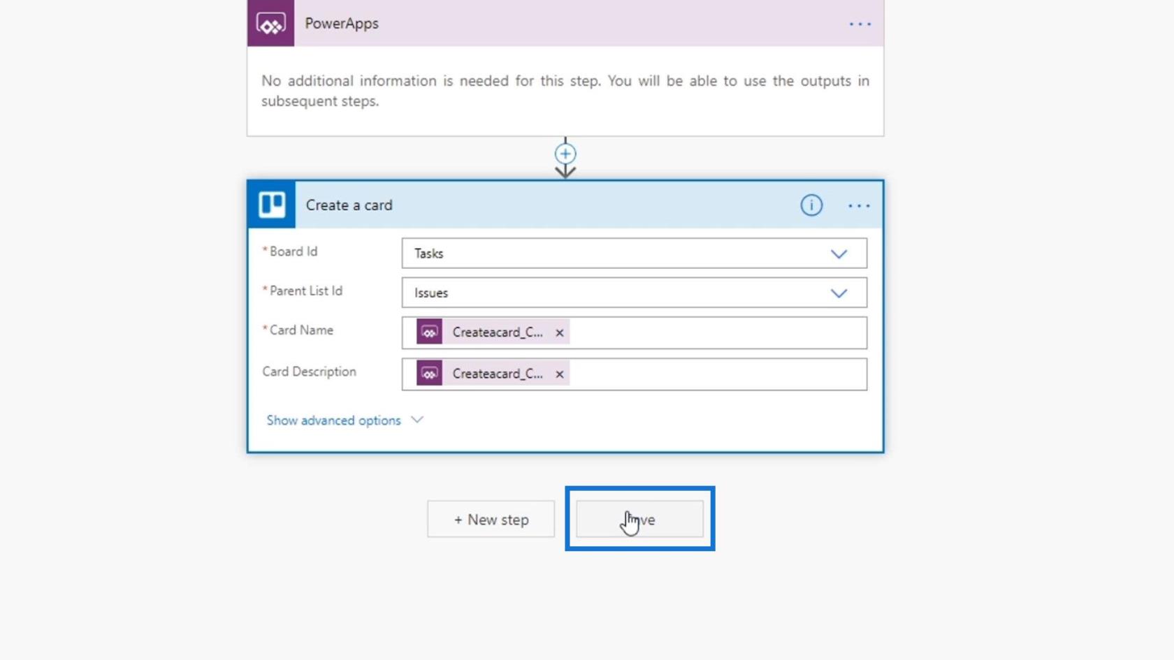 PowerApps-integration i Microsoft Power Automate