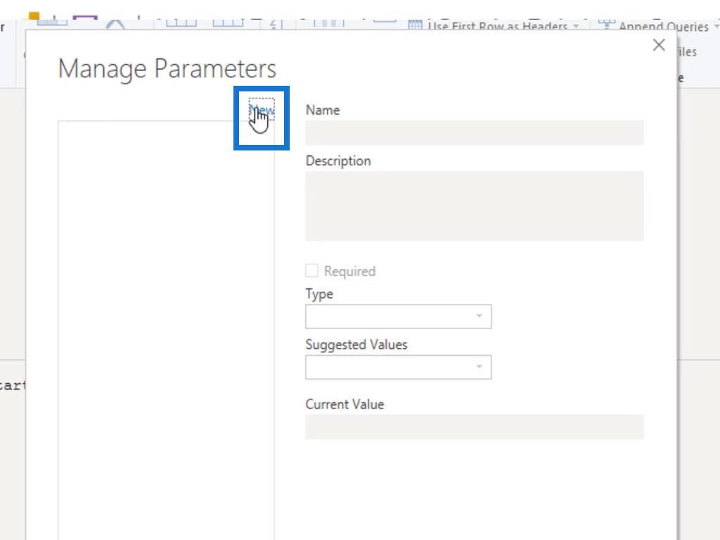 LuckyTemplates parametrar via frågeredigerare