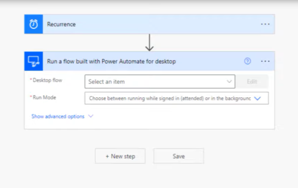 Naplánujte běh desktopu v Power Automate