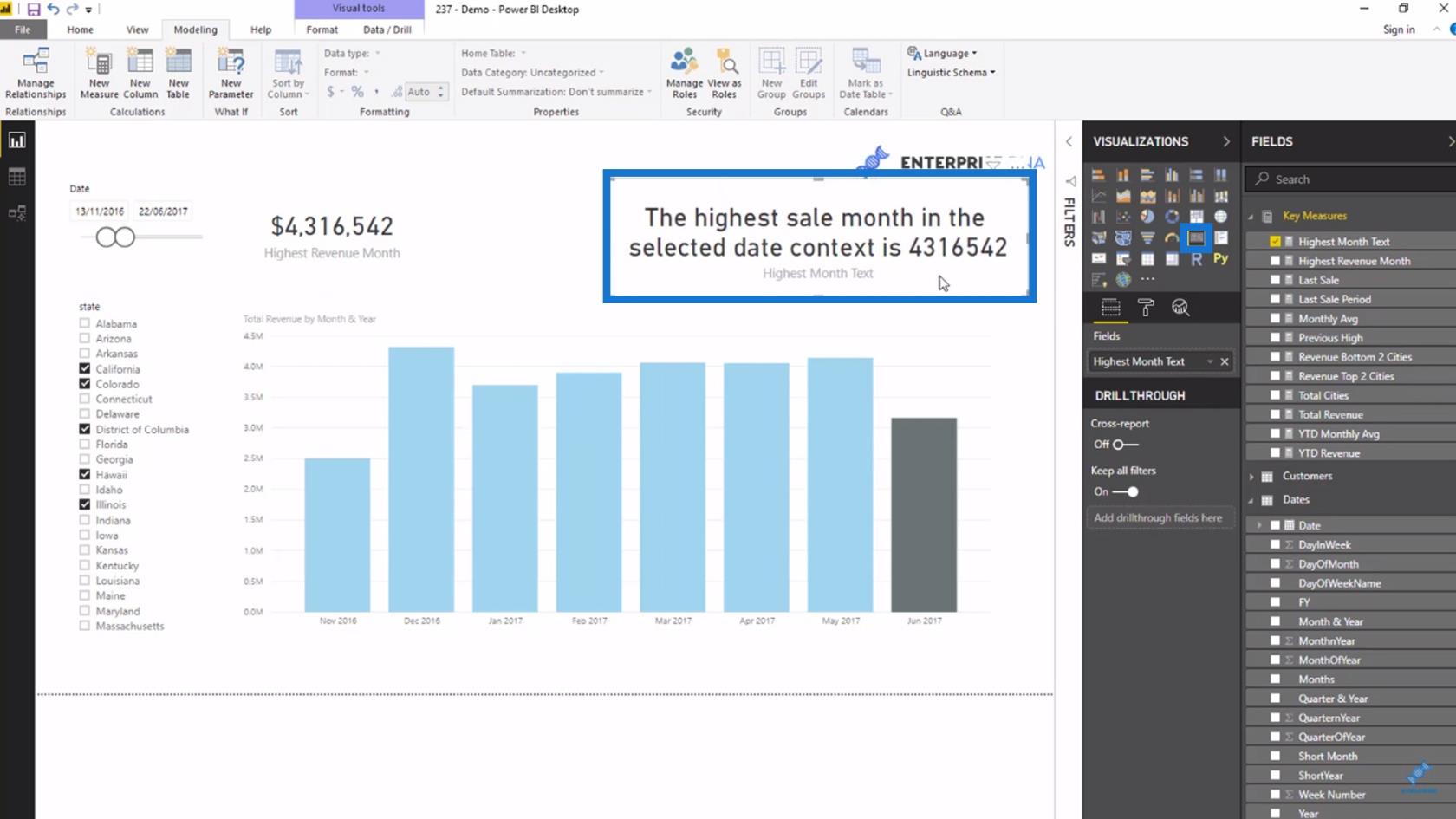 LuckyTemplates Datavisualiseringsteknikk: Lage en dynamisk overskrift eller tittel