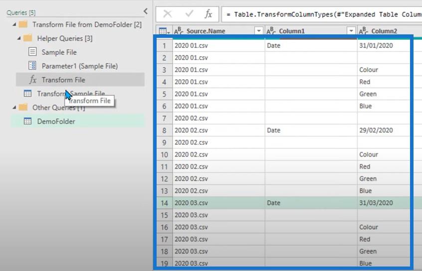 Power Query: Kombinera filer från flera mappar