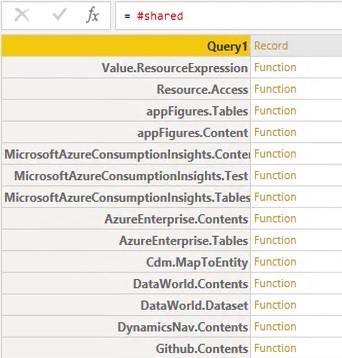 Power Query-funktioner, nyckelord och identifierare