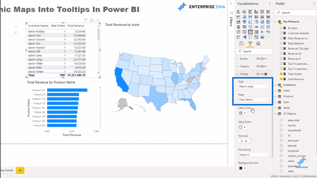 Datavisualiseringer LuckyTemplates – Dynamiske kart i verktøytips