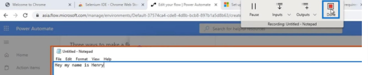 UI-flödesingångar i Microsoft Power Automate