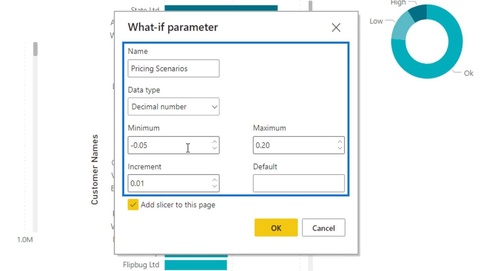 LuckyTemplates What If-parameter for datamodeller