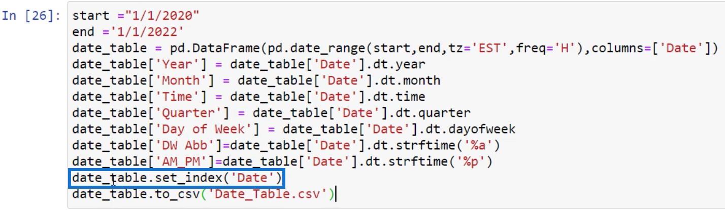 LuckyTemplates med Python Scripting til at oprette datotabeller